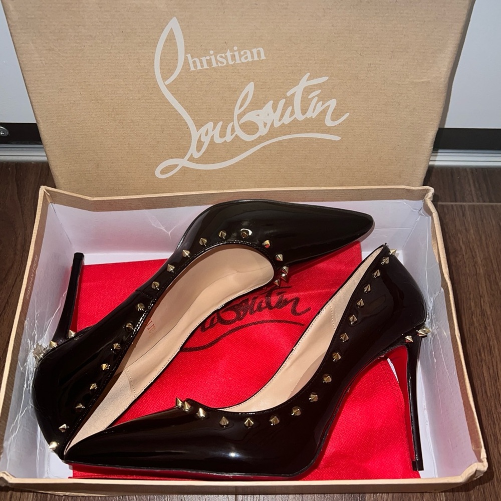 Christian Louboutin Black Patent Anjalina Pumps